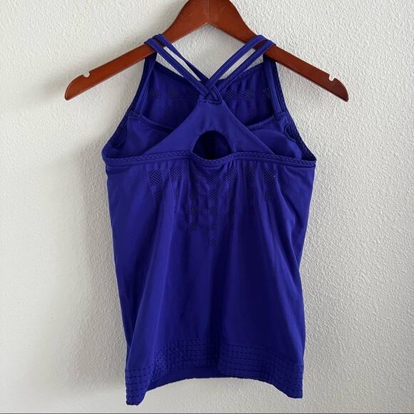 Athleta Namaste Support Tank Blue Stretch Strappy Small Yoga Outdoor Gym Small - Picture 7 of 10